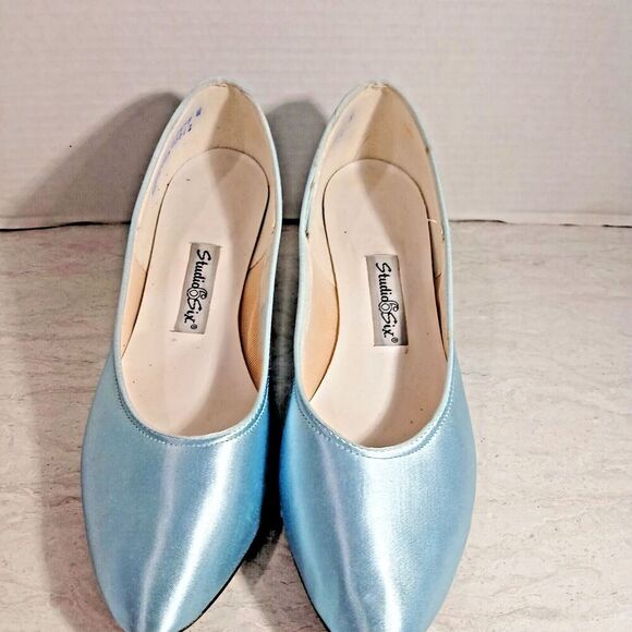 Studio 6 Six Suede Blue Heels Size 9W, Man Made Material, For Work or Play - Picture 1 of 8